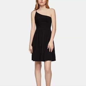 NEW BCBGENERATION One Shoulder Fit and Flare Little Black Dress sz 6